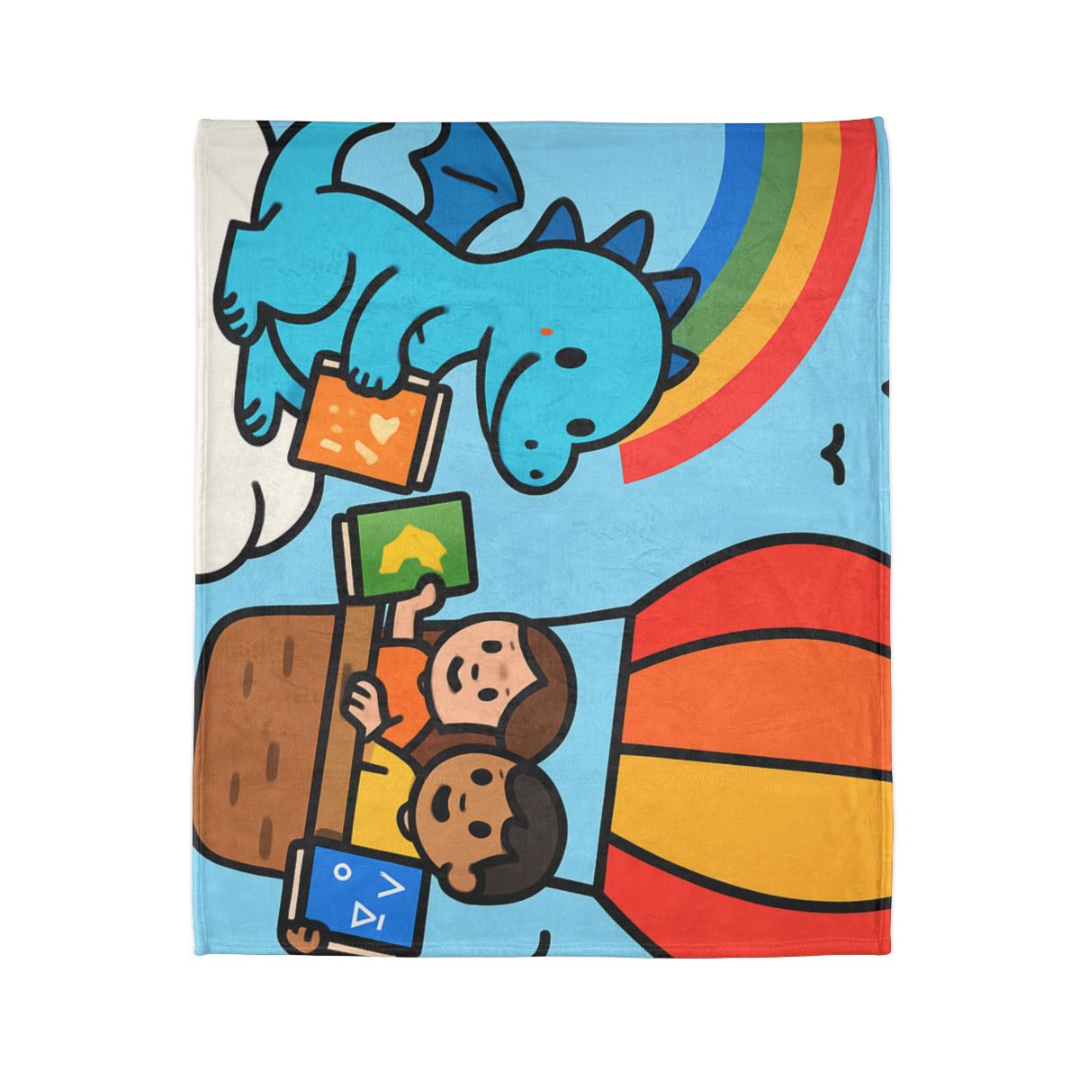Cloud Library Run By A Gentle Dragon stylish throw blankets