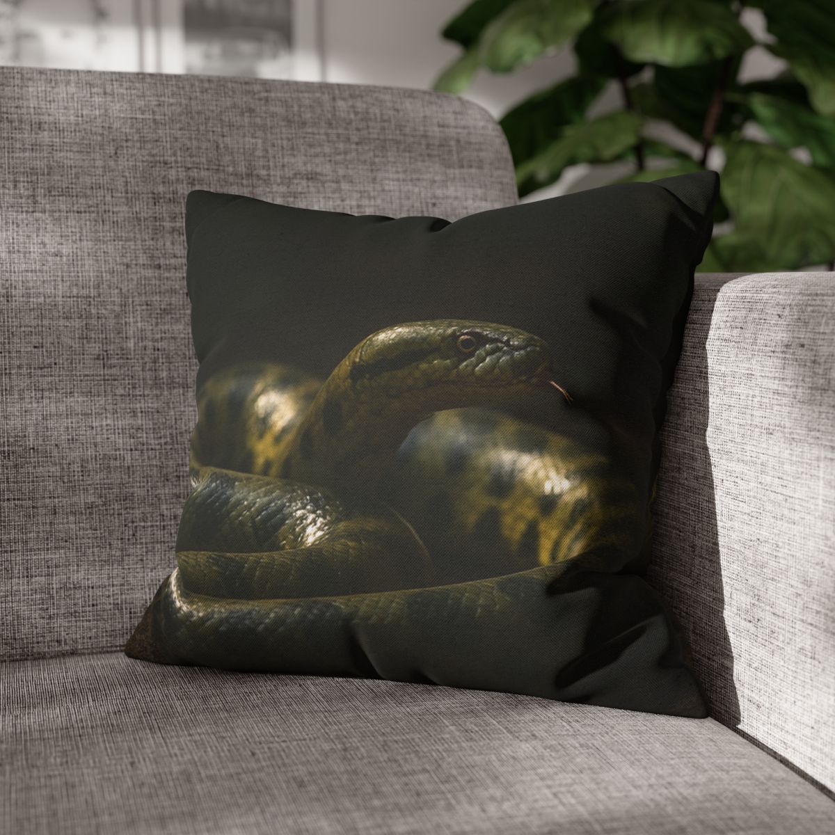 Shadow Ribbon Green Anaconda custom pillow cases