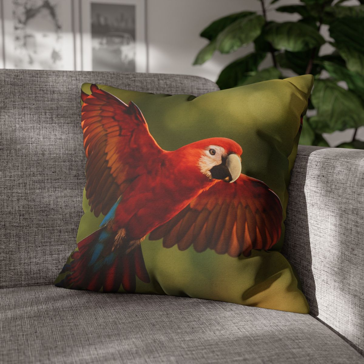 Scarlet Arc Macaw In Flight trendy patterned pillow cases