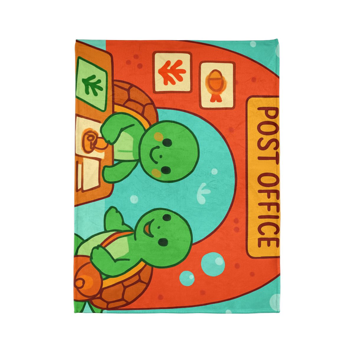 Coral Reef Post Office Run By Sea Turtles decorative home blankets