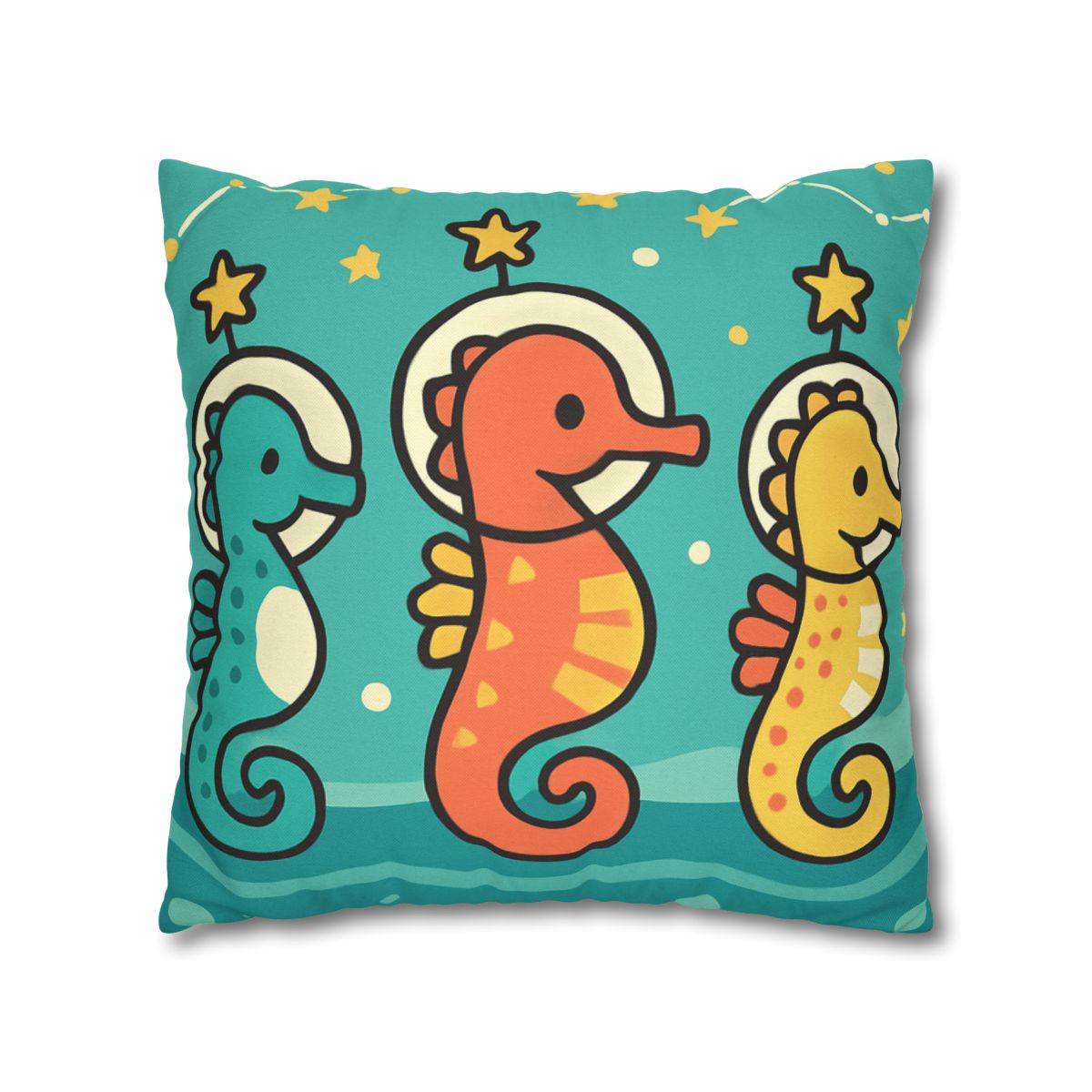 Starship Seahorse Parade soft cotton pillow cases