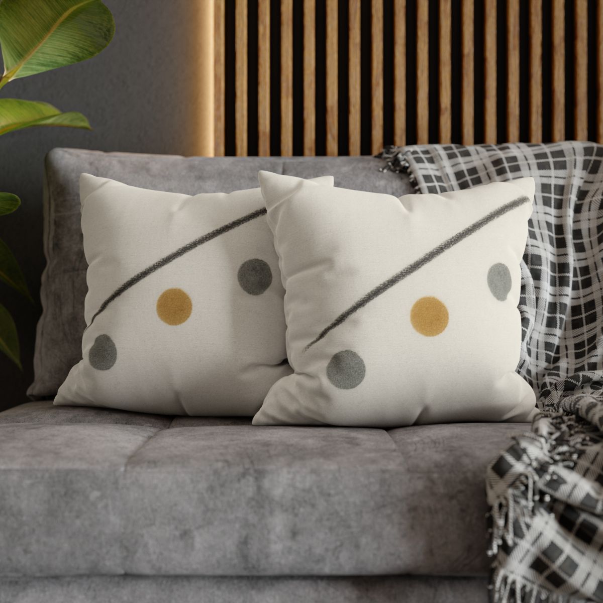 Diagonal Line And Triple Circles designer print pillow cases