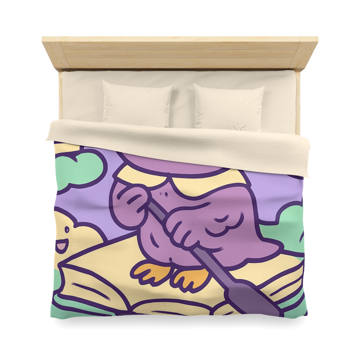 Cloud Library Owl Boat designer printed duvets