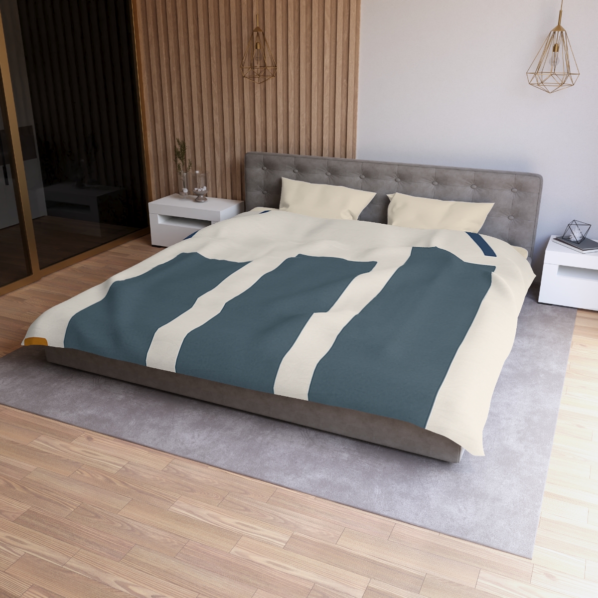 Three Bars With Hanging Arc designer printed duvets