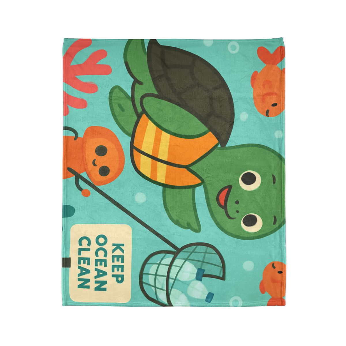 Coral Cleanup Turtle Patrol trendy patterned blankets