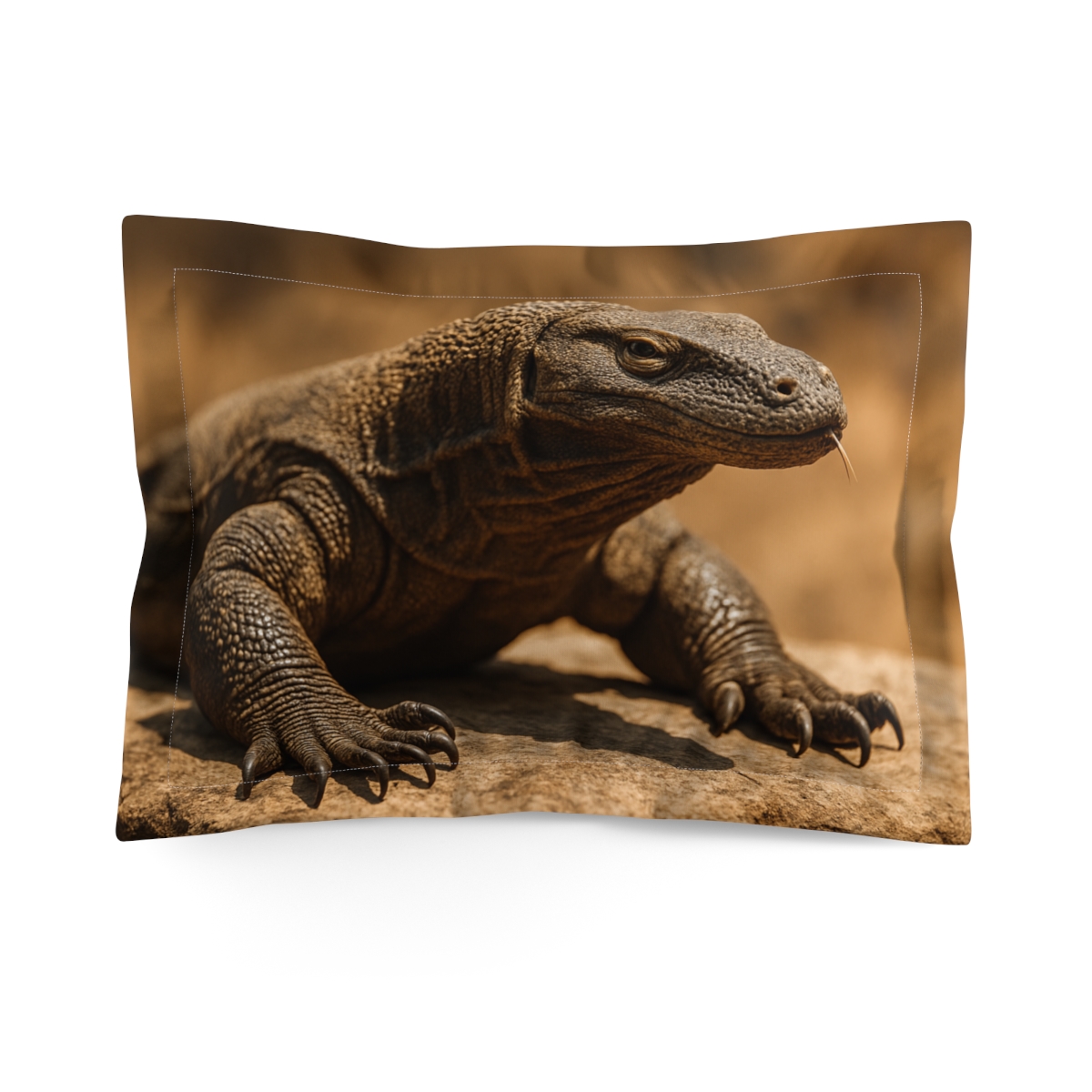 Ancient Sentinel Komodo Dragon stylish throw pillows
