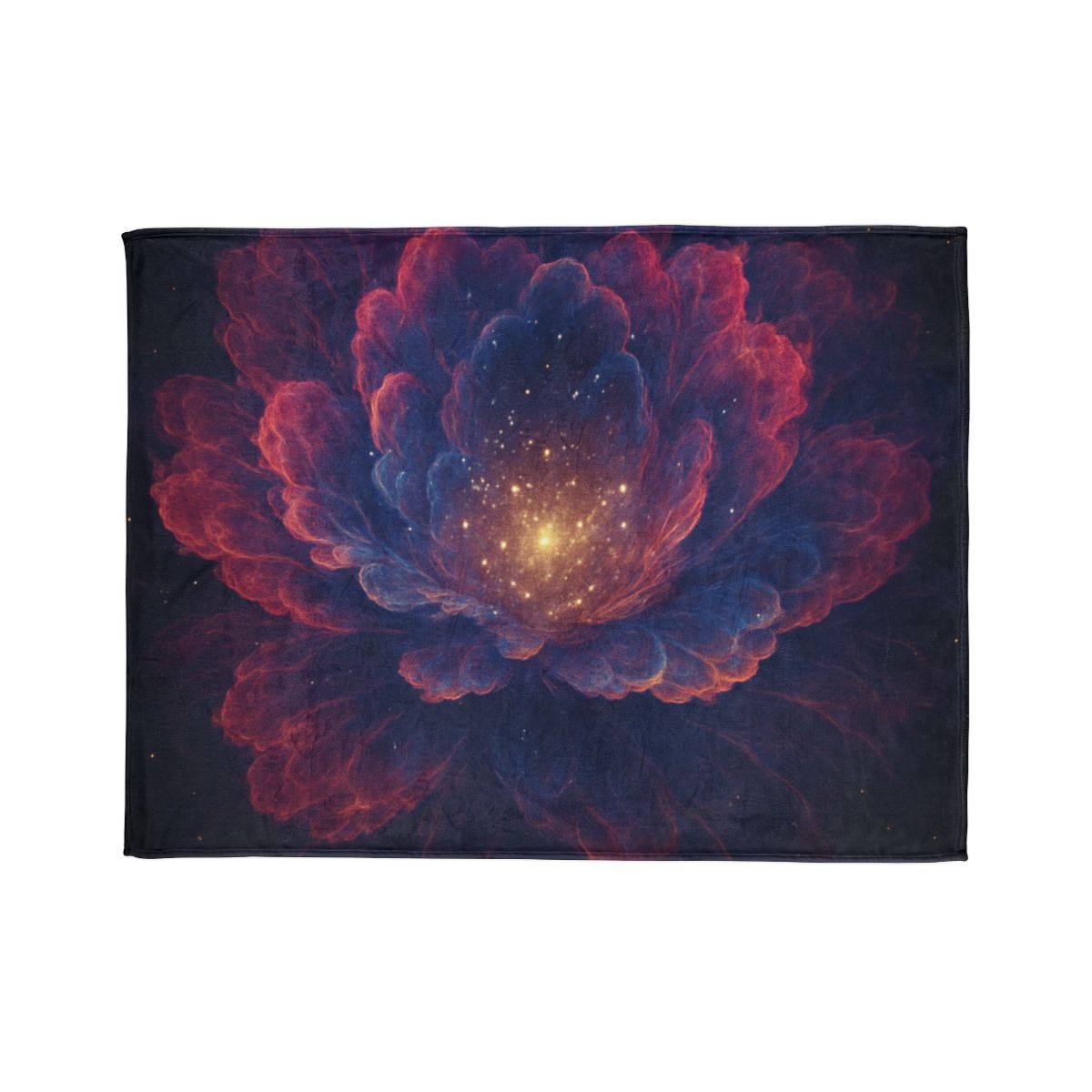 Fractal Nebula Bloom designer printed blankets