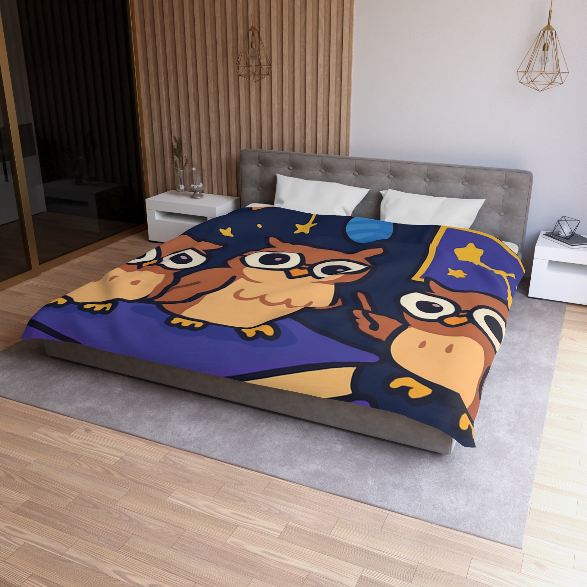 Galaxy Library Of The Wise Owls warm winter duvets