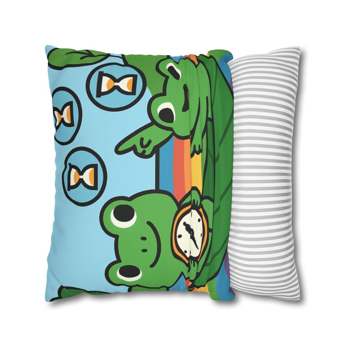 Rainbow River Time Travel Frogs custom pillow cases