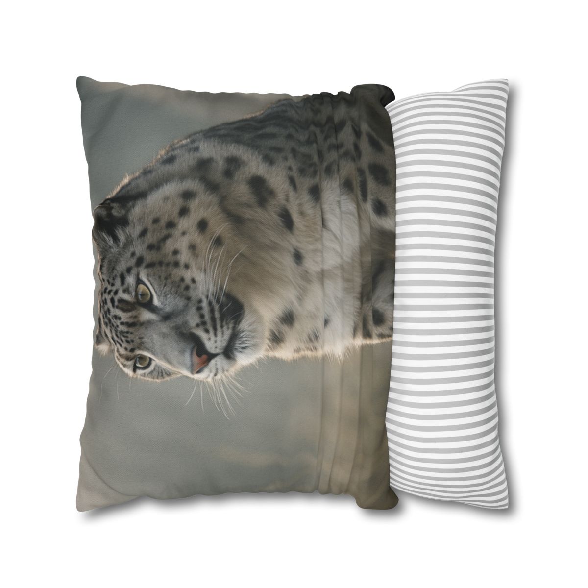 Mist Veil Snow Leopard designer print pillow cases
