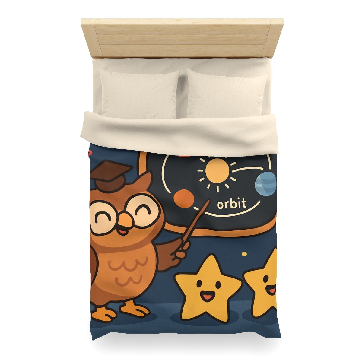 Comet Classroom Owl designer printed duvets