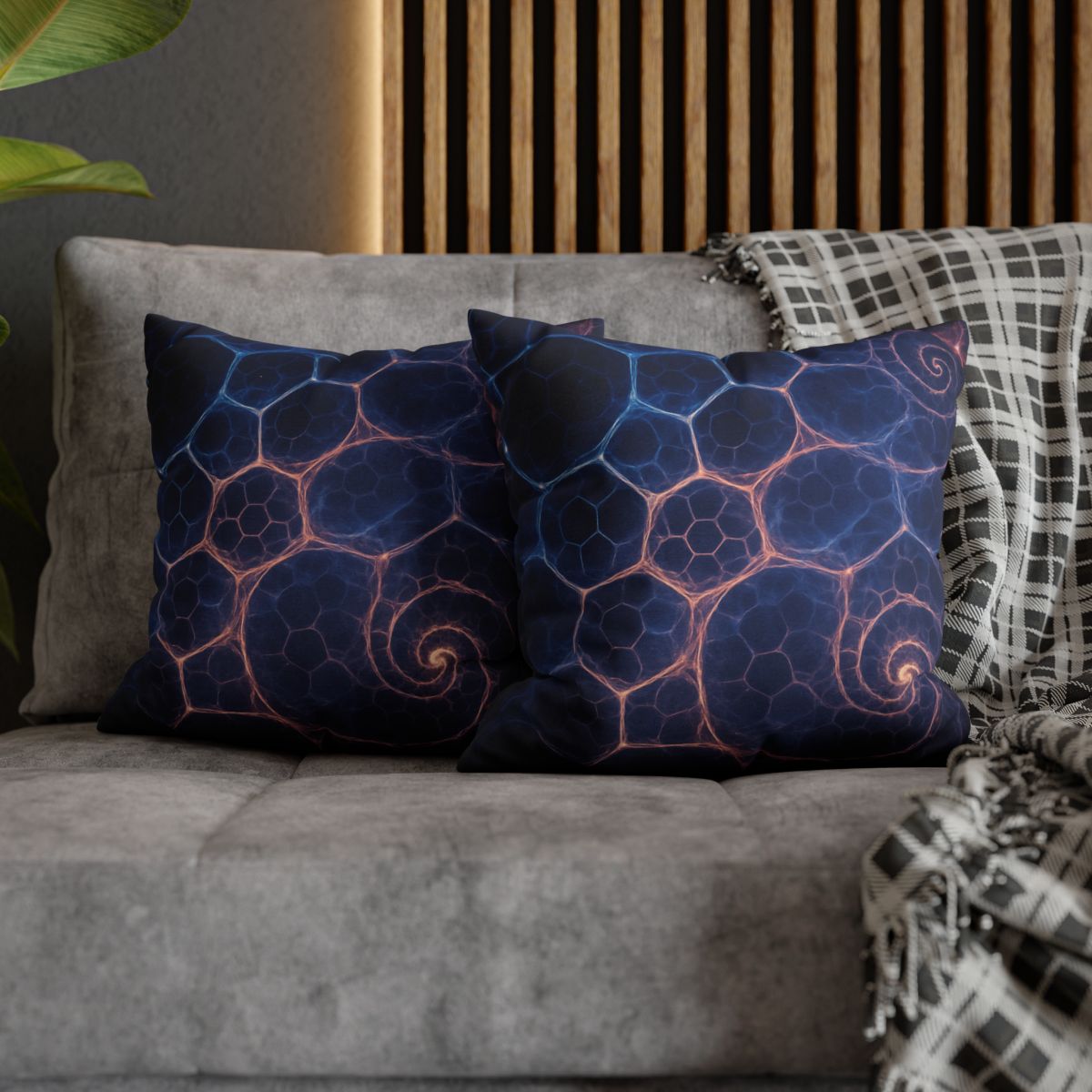 Fractal Nebula Lattice unique gift pillow cases