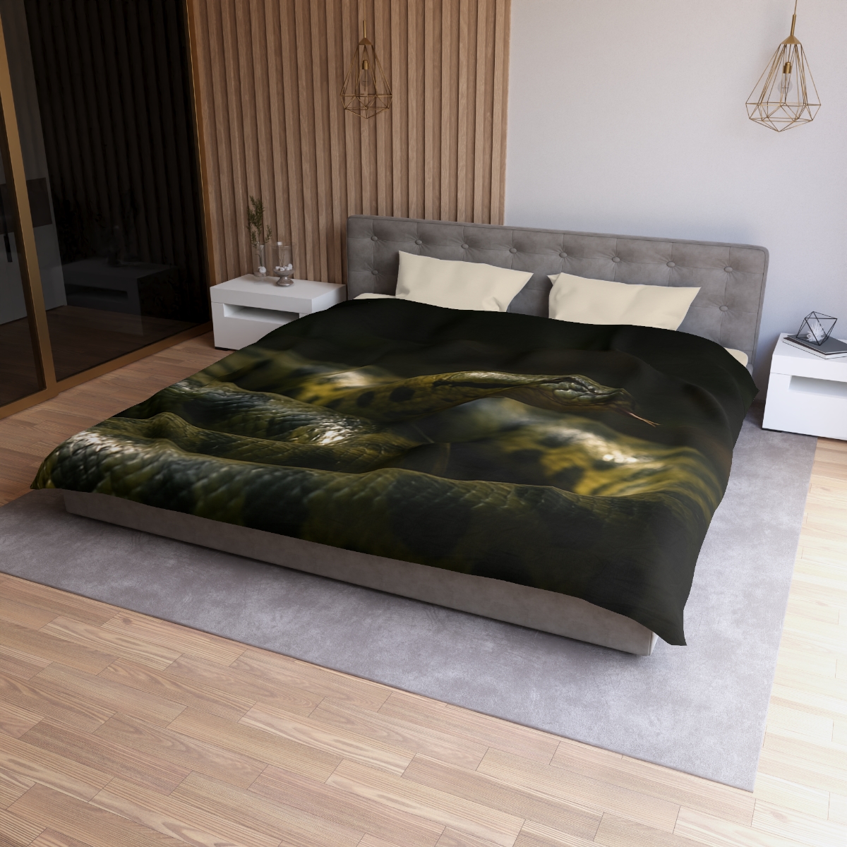 Shadow Ribbon Green Anaconda stylish duvet covers
