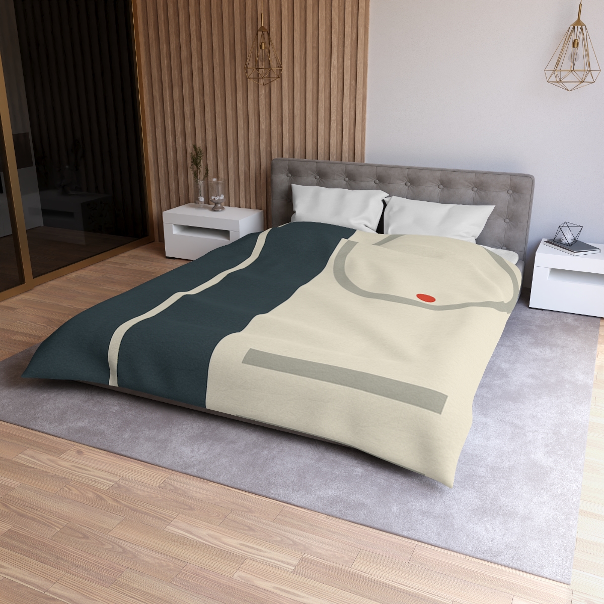 Split Rectangle With Floating Ring personalized bedding duvets