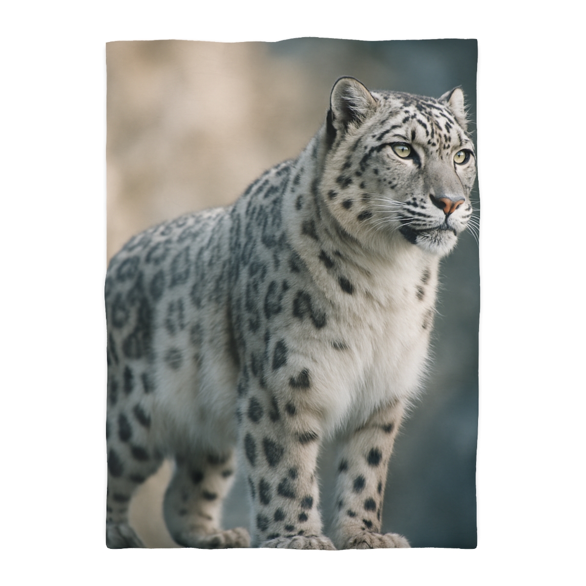 Mist Veil Snow Leopard designer printed duvets