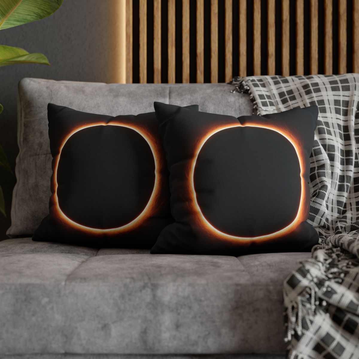 Dark Horizon Singularity Glow personalized pillow covers