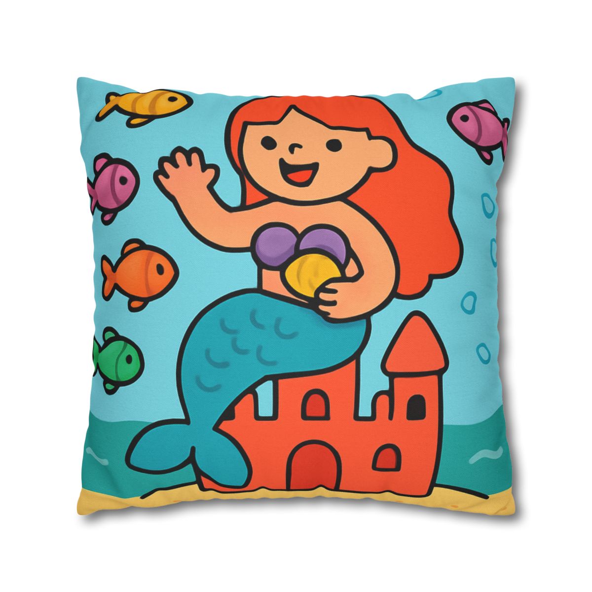 Coral Castle Mermaid trendy patterned pillow cases