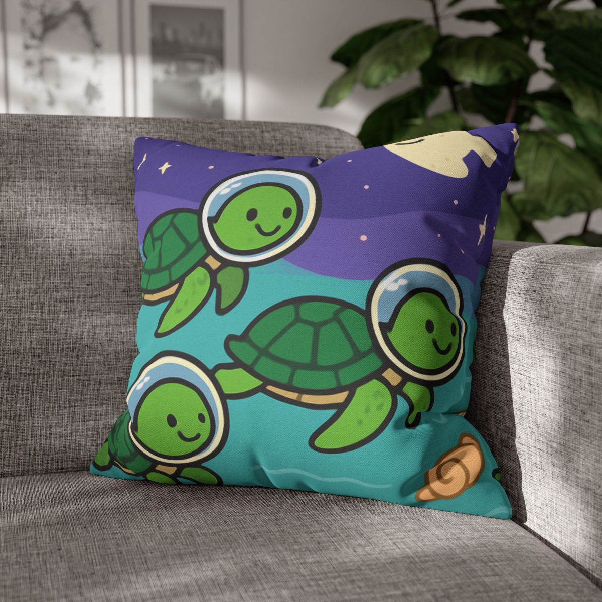 Starry Seas Turtle Team trendy patterned pillow cases