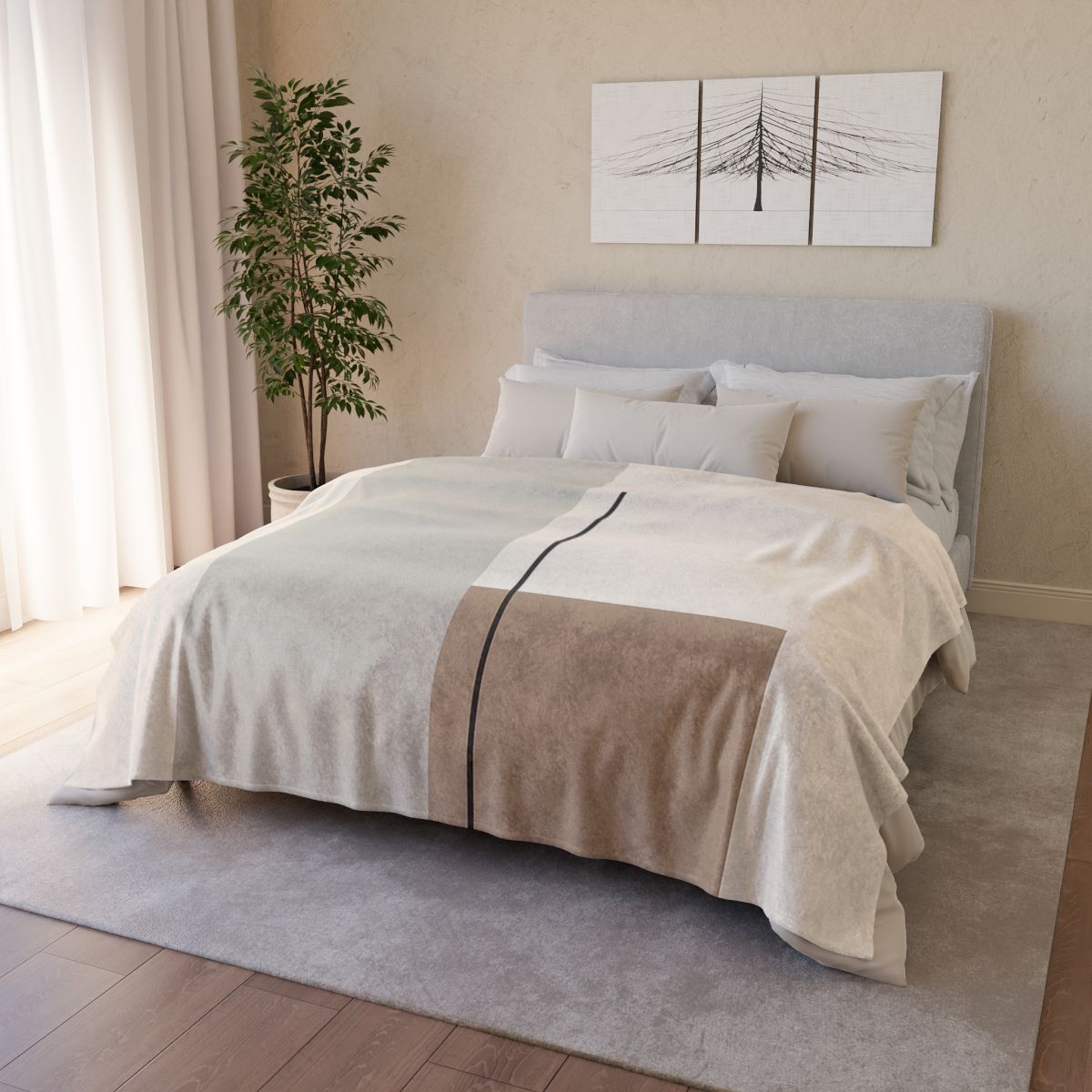 Offset Rectangle Pair With Line custom blankets