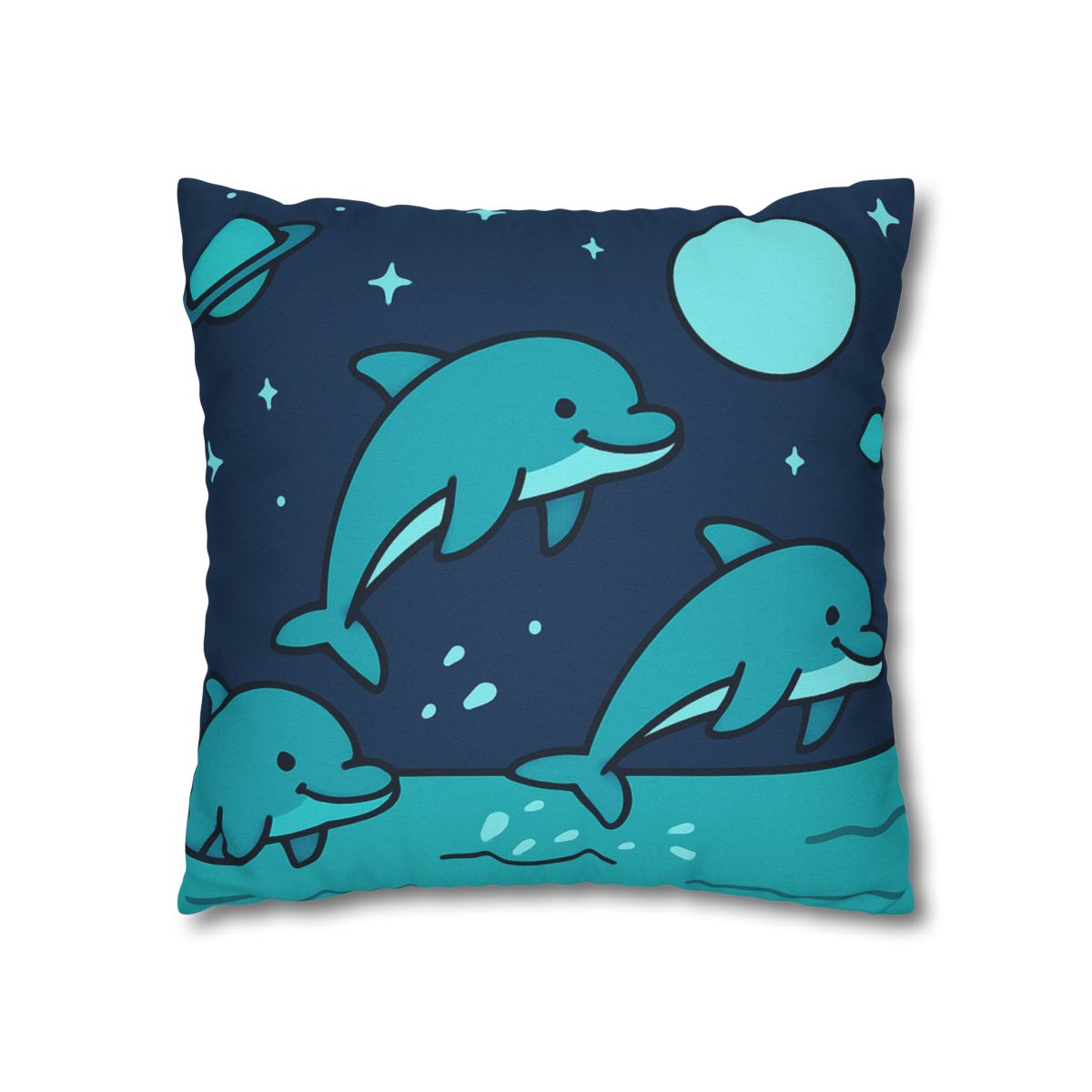 Starlight Sea And The Cosmic Dolphins custom pillow cases