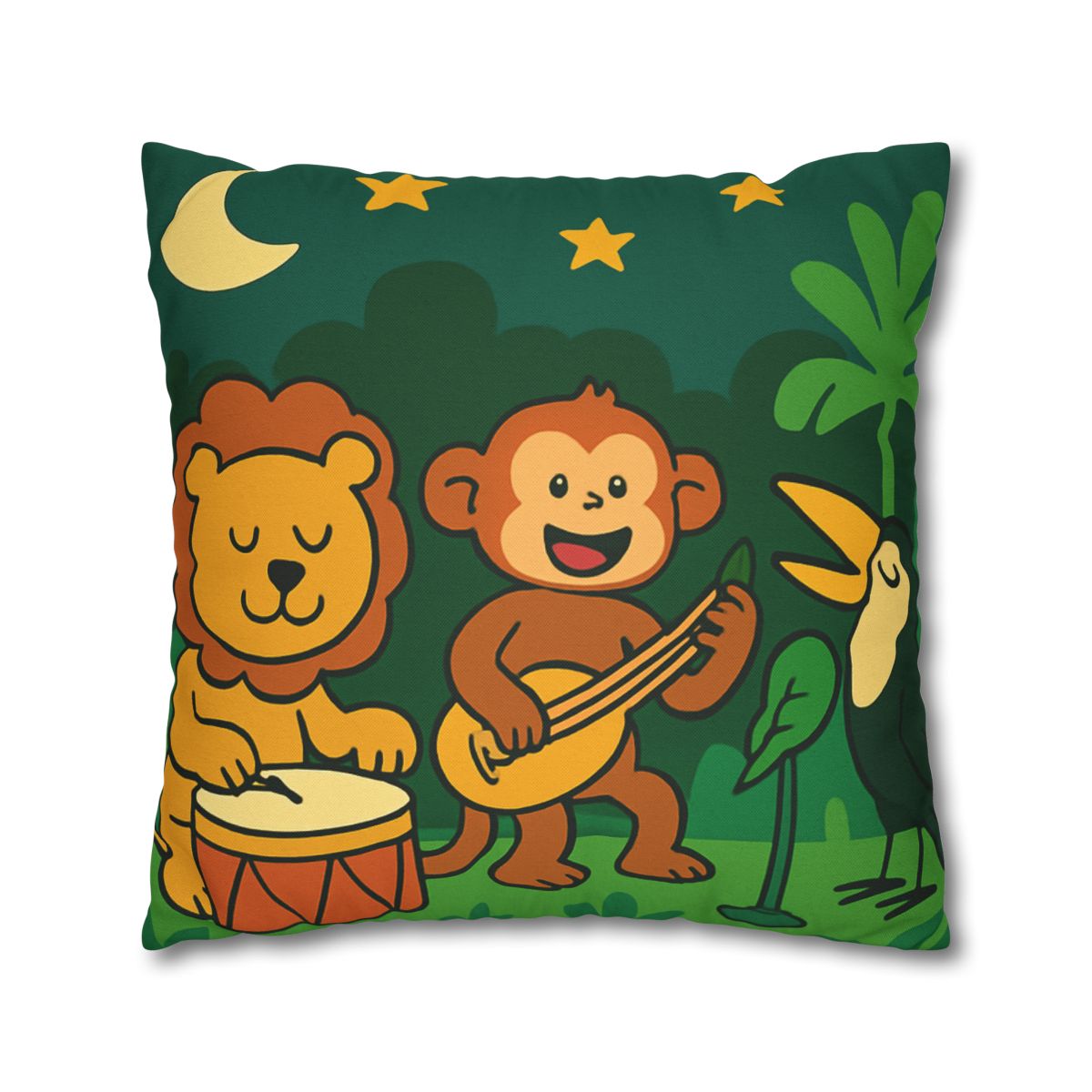 Moonlight Jungle Orchestra designer print pillow cases