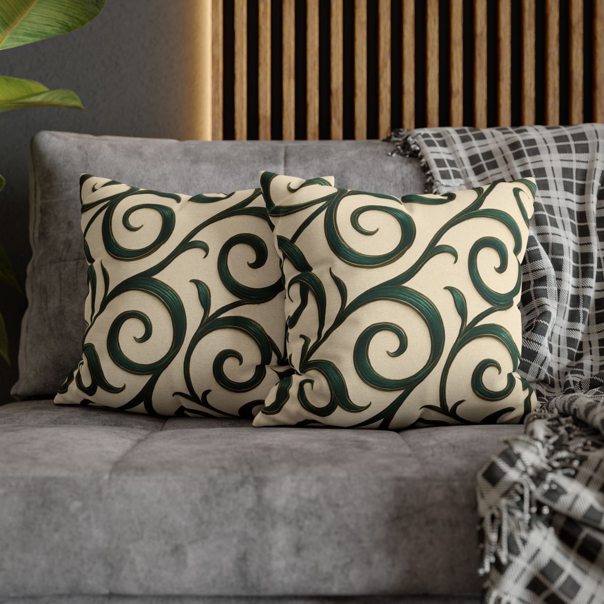 Vine Curl Ribbon Matrix stylish decorative pillowcases