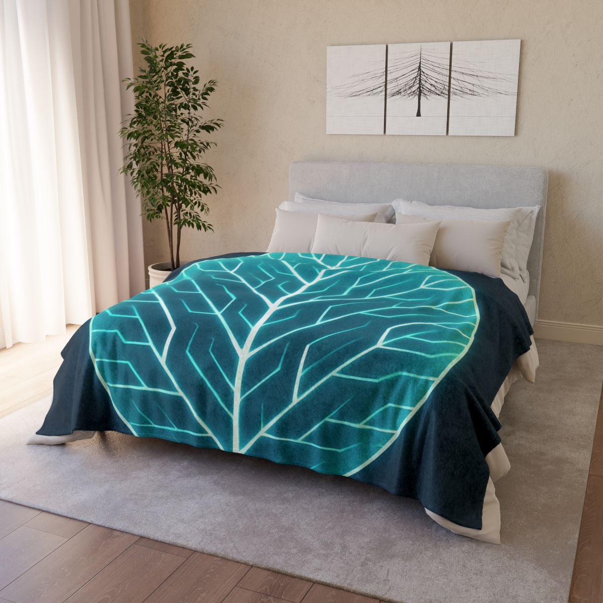 Galactic Leaf Vein Circuit unique gift blankets