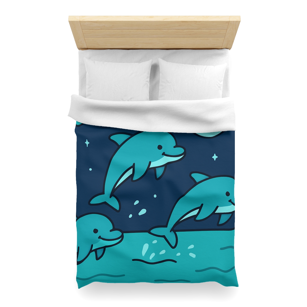 Starlight Sea And The Cosmic Dolphins personalized bedding duvets