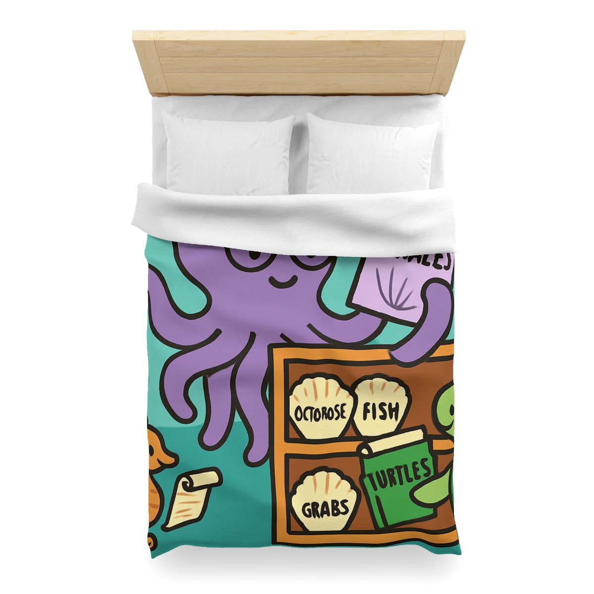 Undersea Library Of The Curious Octopus duvets for gifts
