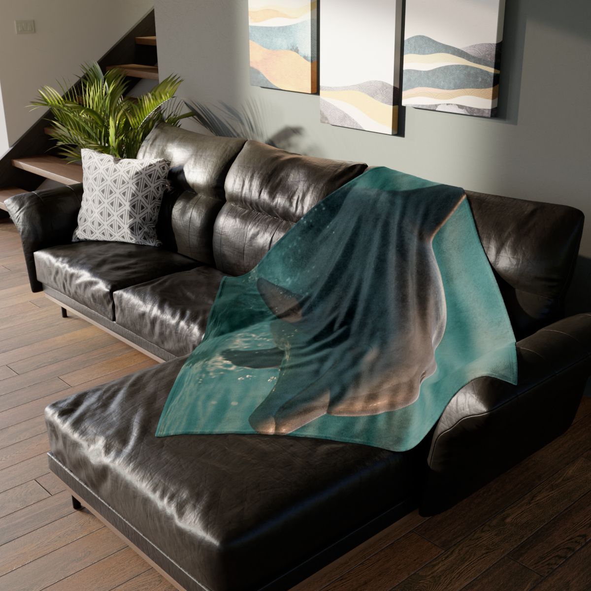 Silver Glide Bottlenose Dolphin soft fleece blankets