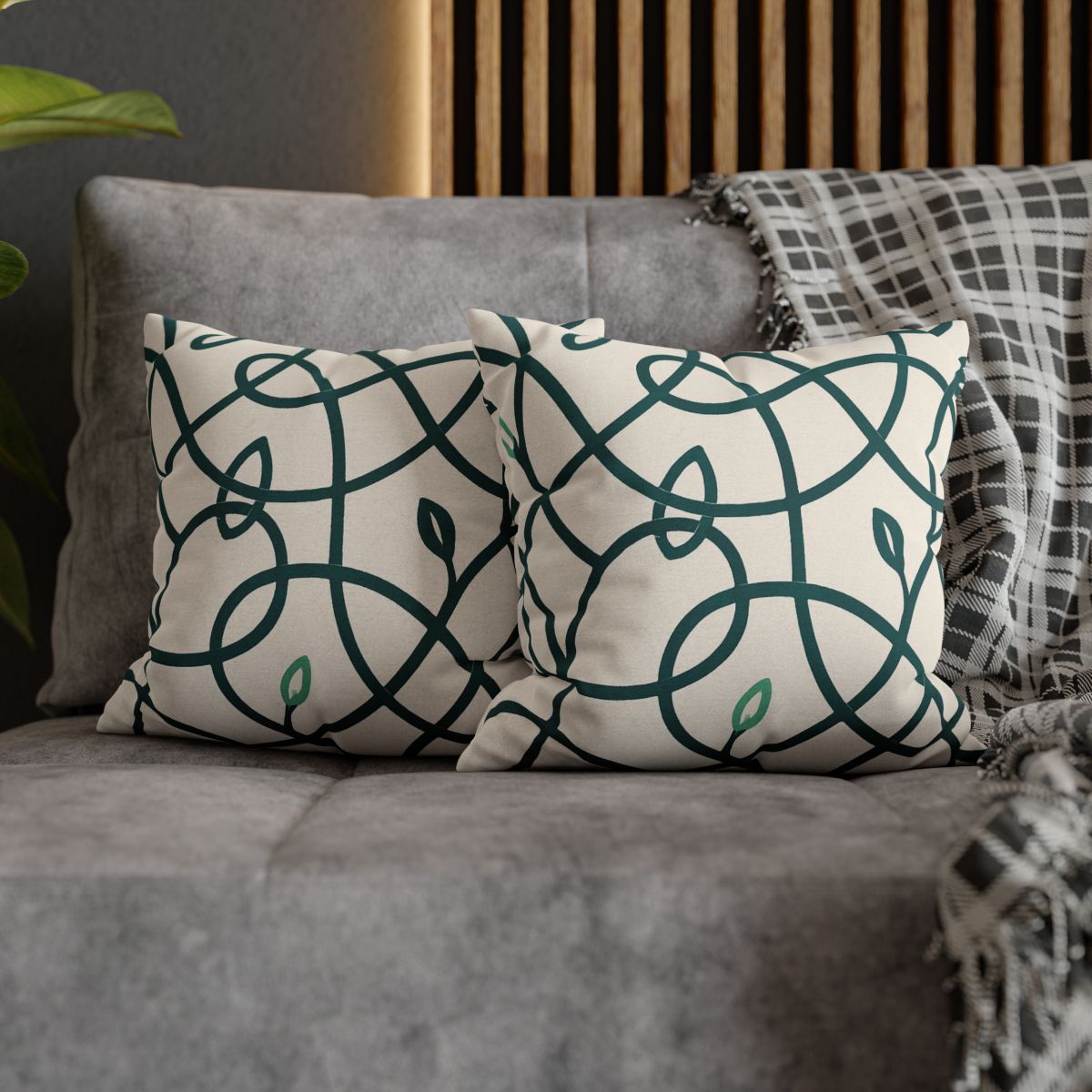 Vine Circuit Interlace personalized pillow covers