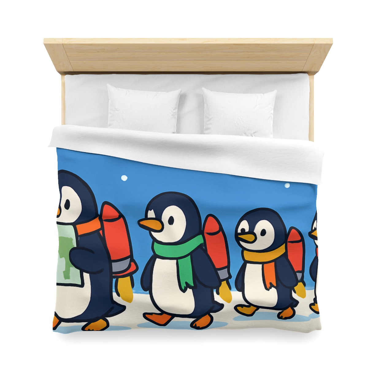 Rocket Penguin Parade trendy bedroom duvets