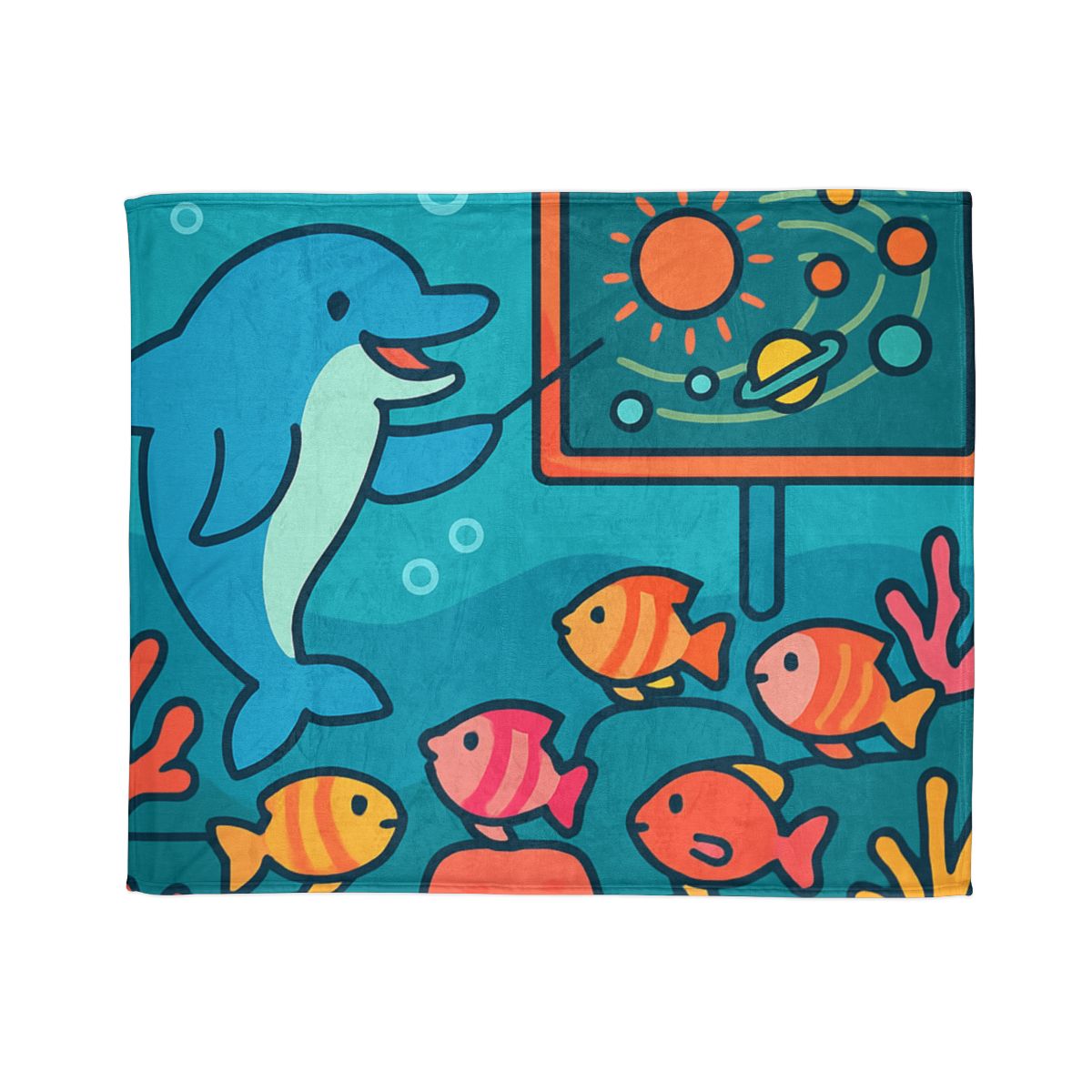 Cosmic Coral Reef Classroom decorative home blankets