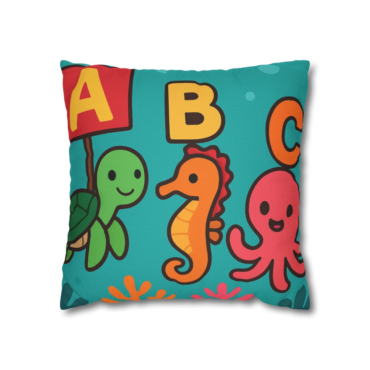 Coral Reef Alphabet Parade soft cotton pillow cases
