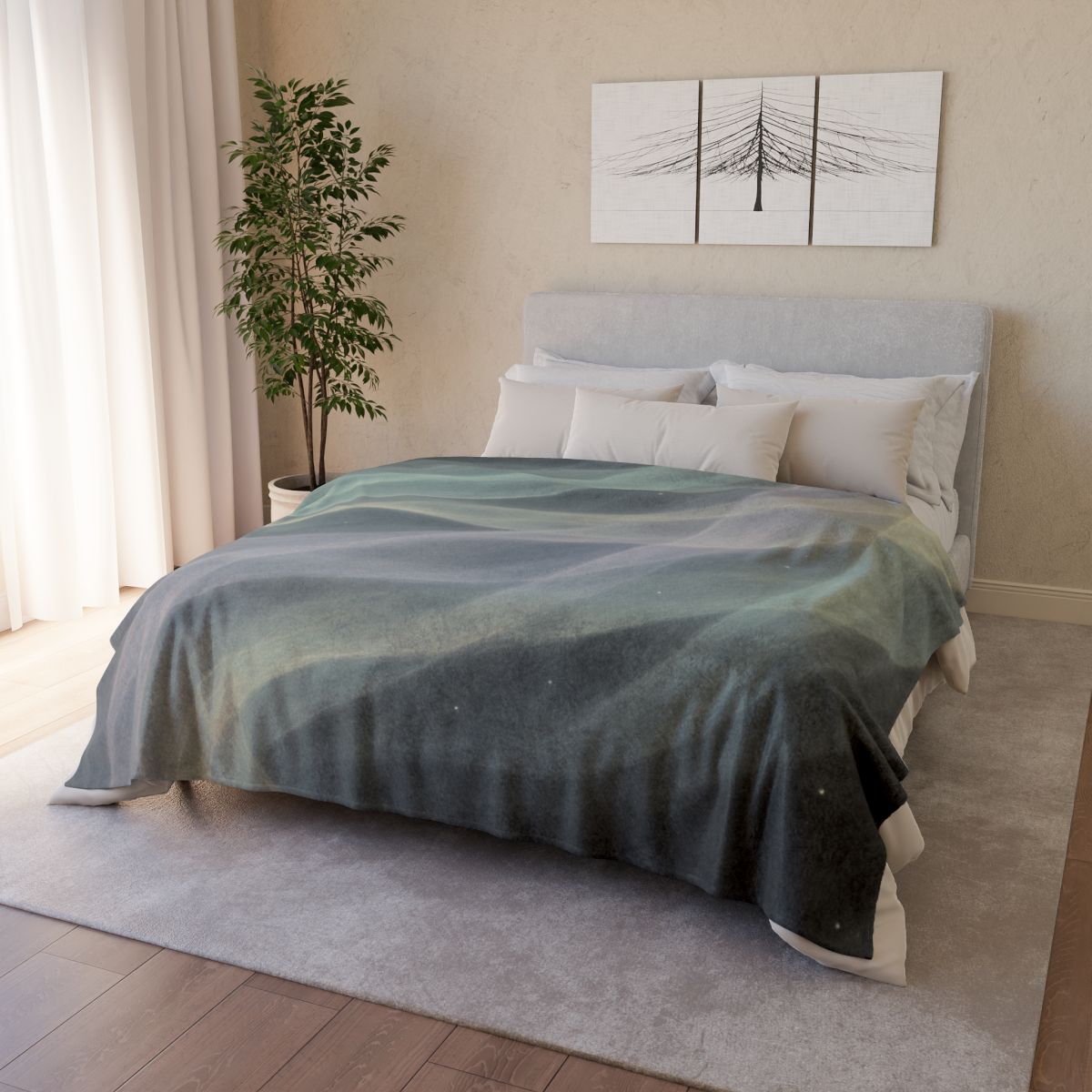 Auroral Cosmic Silk Currents trendy patterned blankets