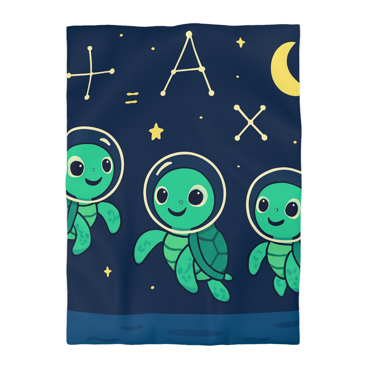 Space School Of The Curious Sea Turtles personalized bedding duvets