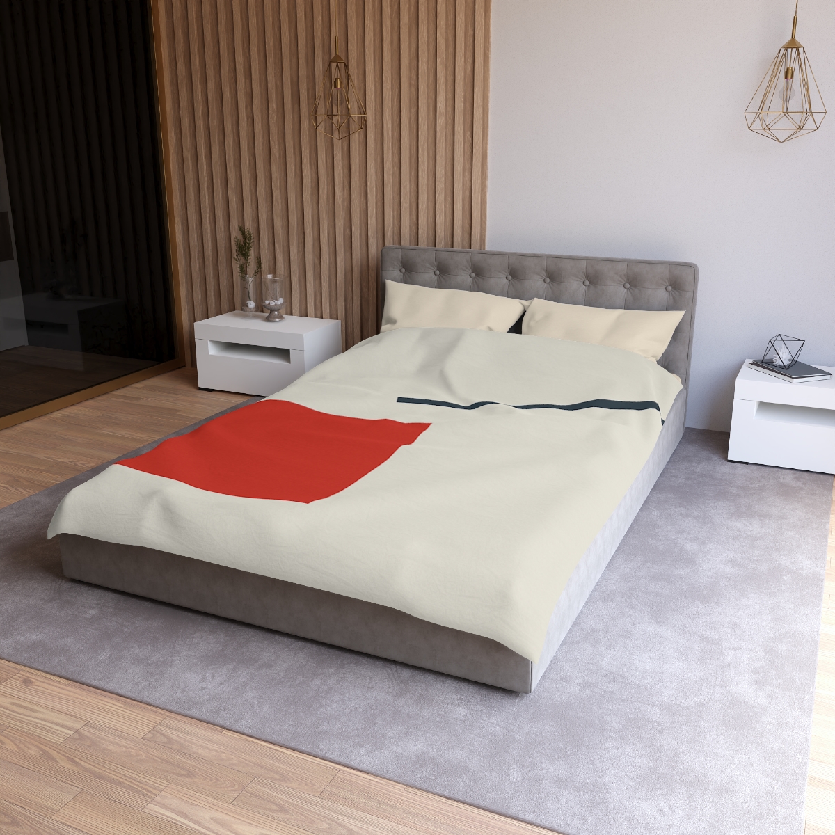 Diagonal Square And Bar Balance personalized bedding duvets