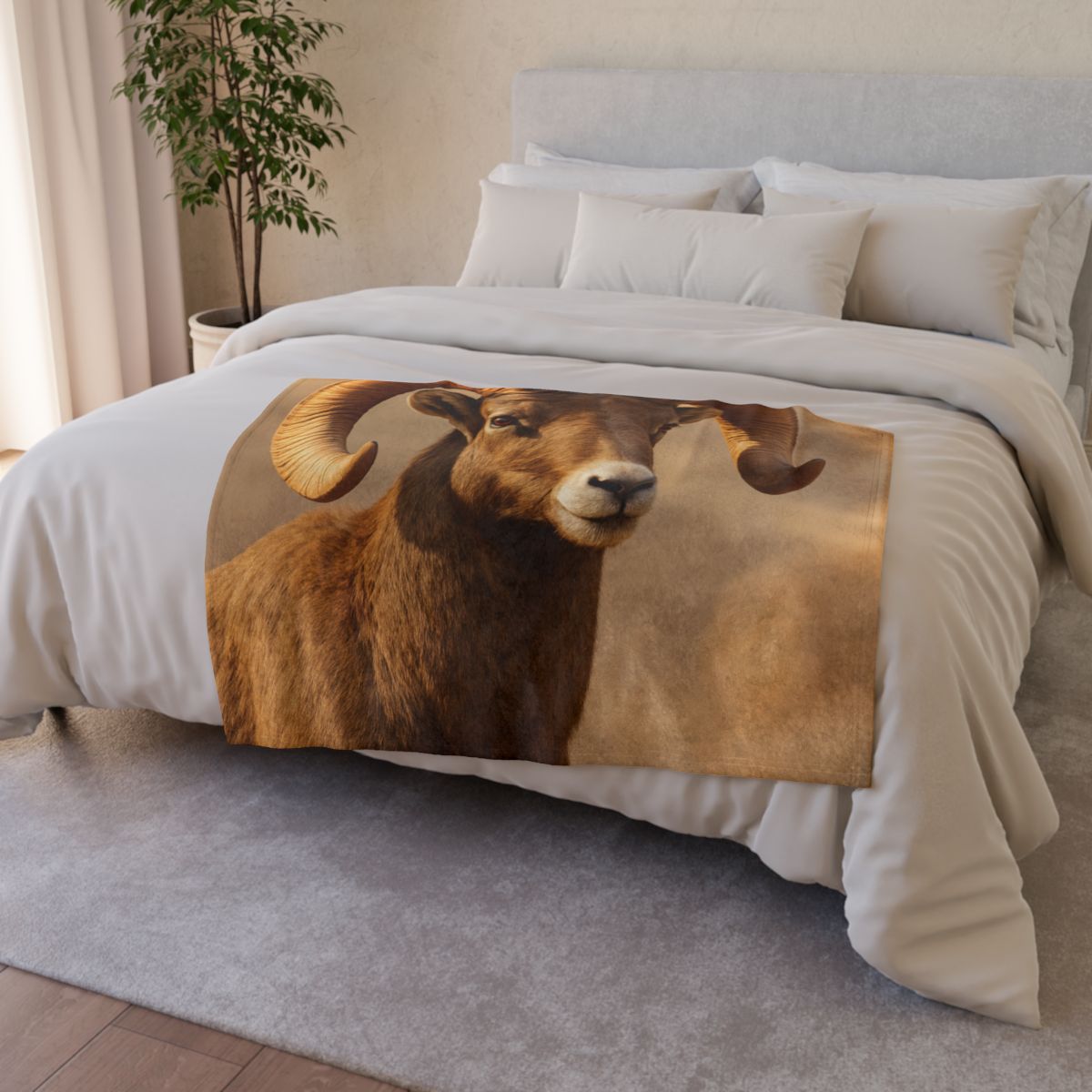 Canyon Echo Bighorn Sheep stylish throw blankets