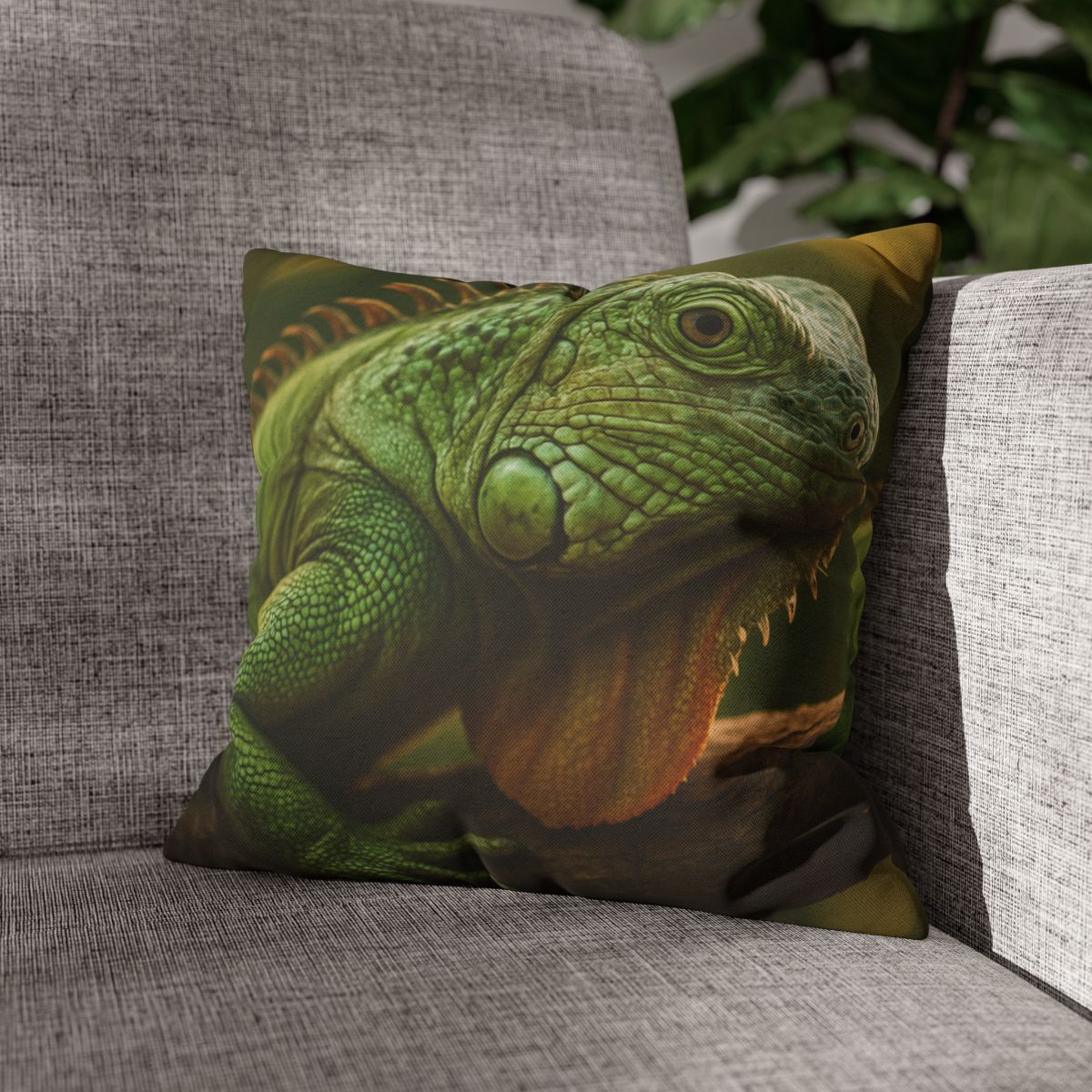 Orbit Glow Green Iguana custom pillow cases