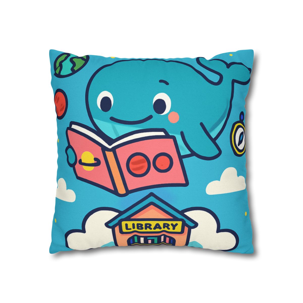 Nebula Library Sky Whale Reading Time soft cotton pillow cases