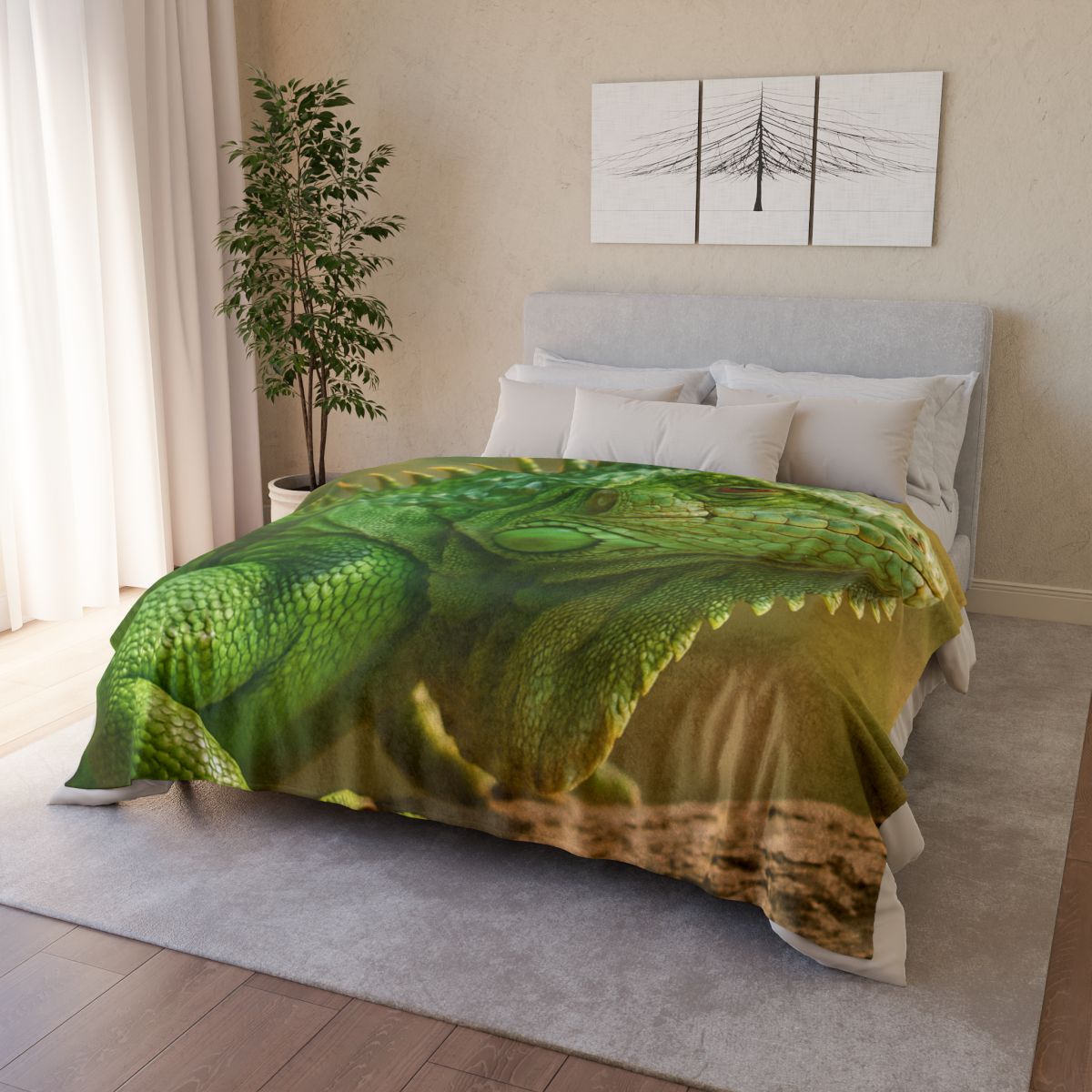 Green Iguana Sun Poise custom blankets