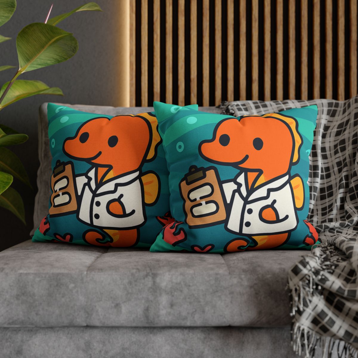Aurora Reef Seahorse Scientist designer print pillow cases