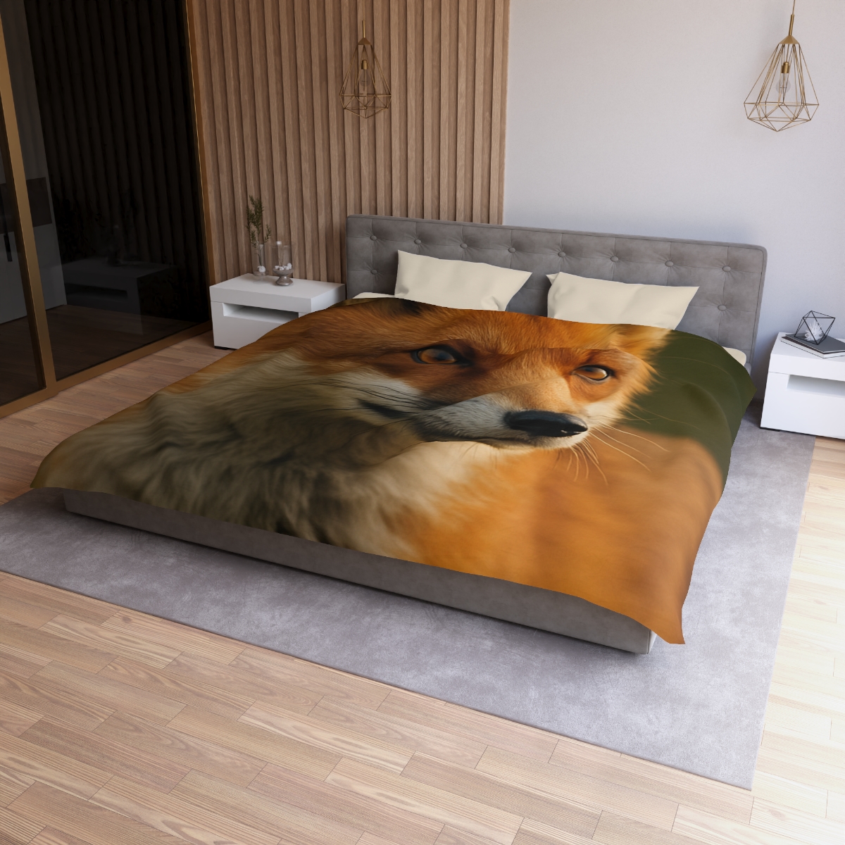 Crimson Whisper Red Fox custom duvets