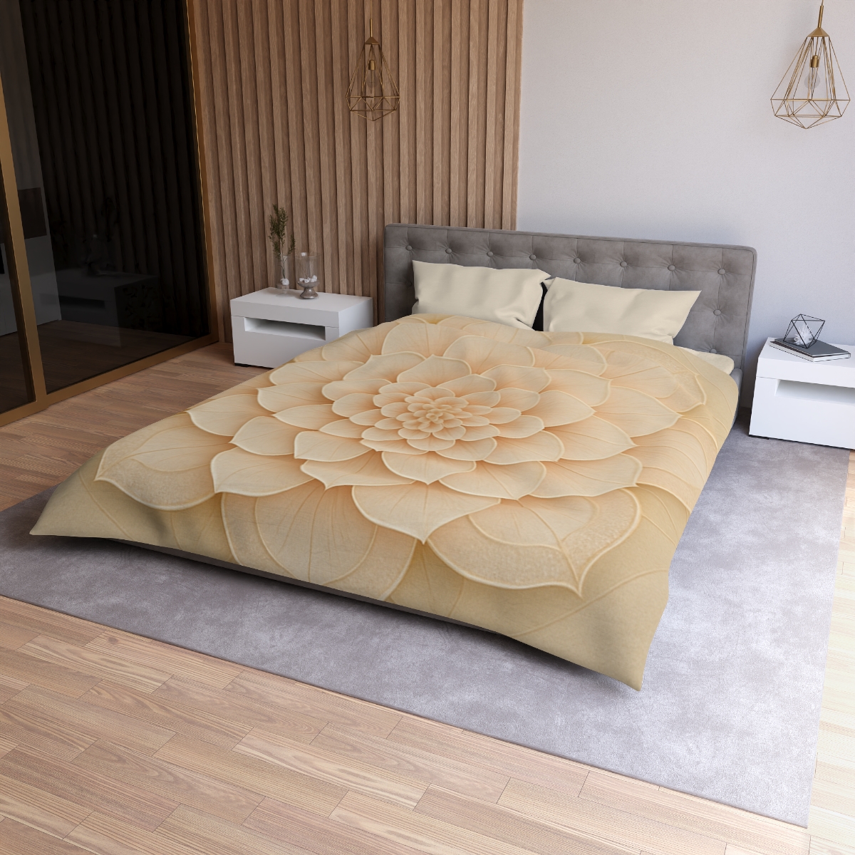 Petal Mosaic Halo designer printed duvets