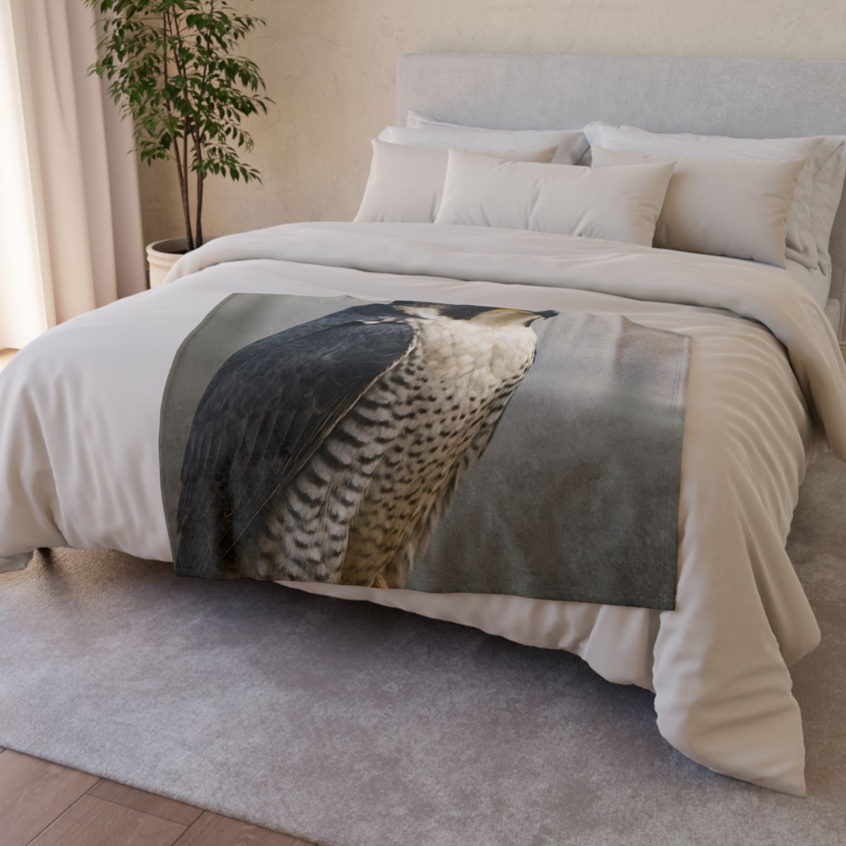 Starlit Vigil Peregrine Falcon trendy patterned blankets