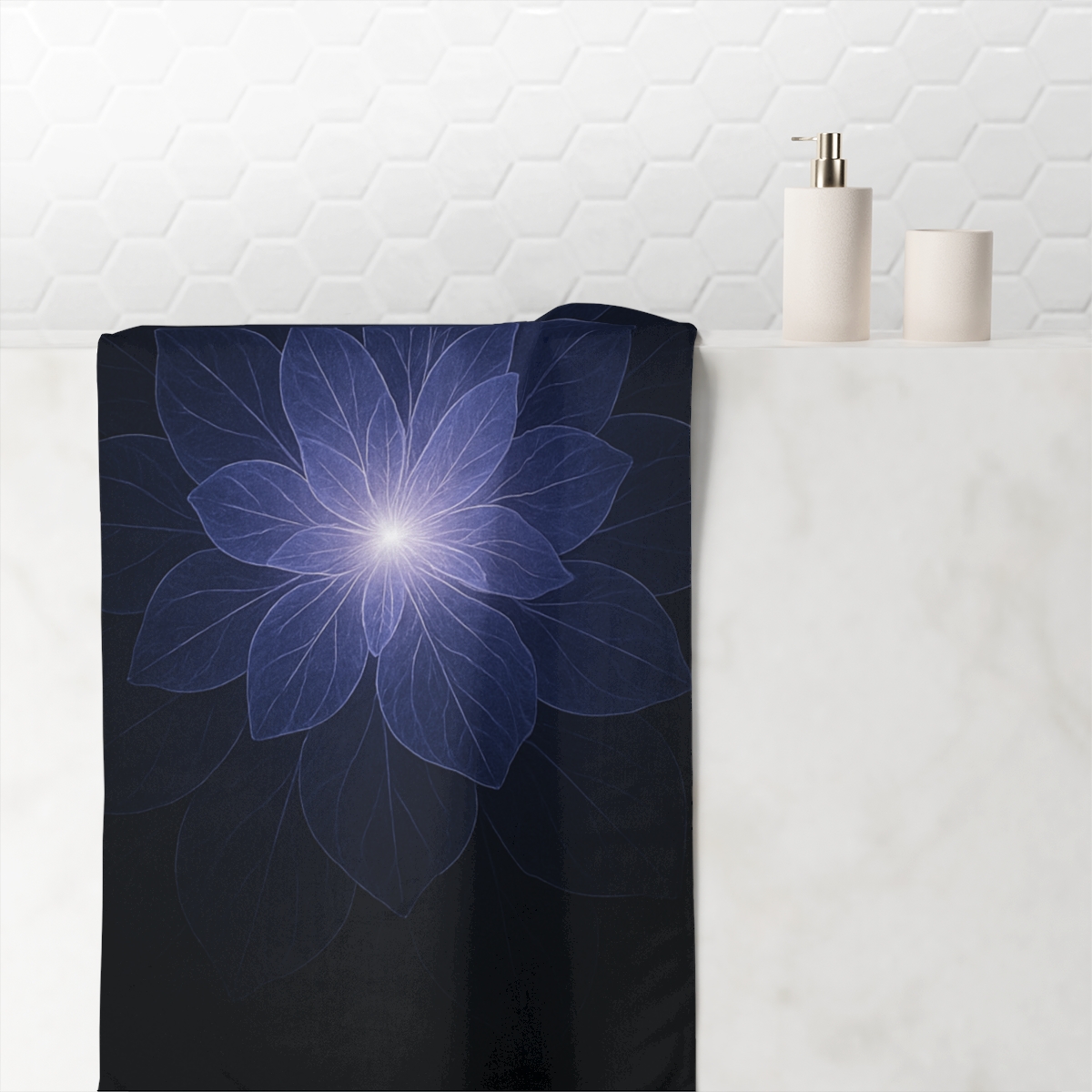 Starlit Petal Lattice personalized bath towels