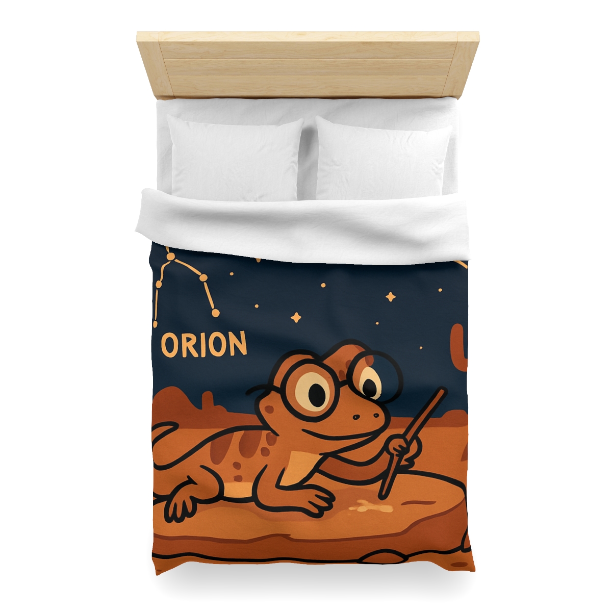 Stargazing Lizard Desert Camp personalized bedding duvets