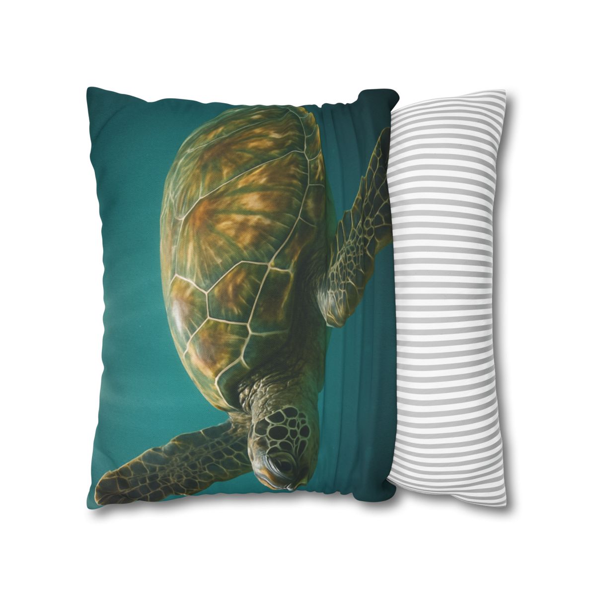 Gilded Drift Green Sea Turtle custom pillow cases