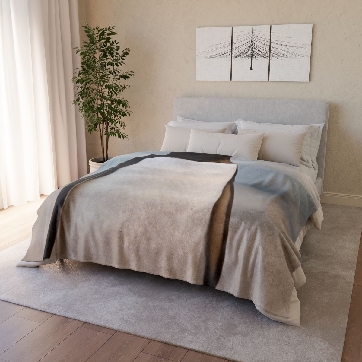 Shoreline Echo Gentoo Penguin designer printed blankets