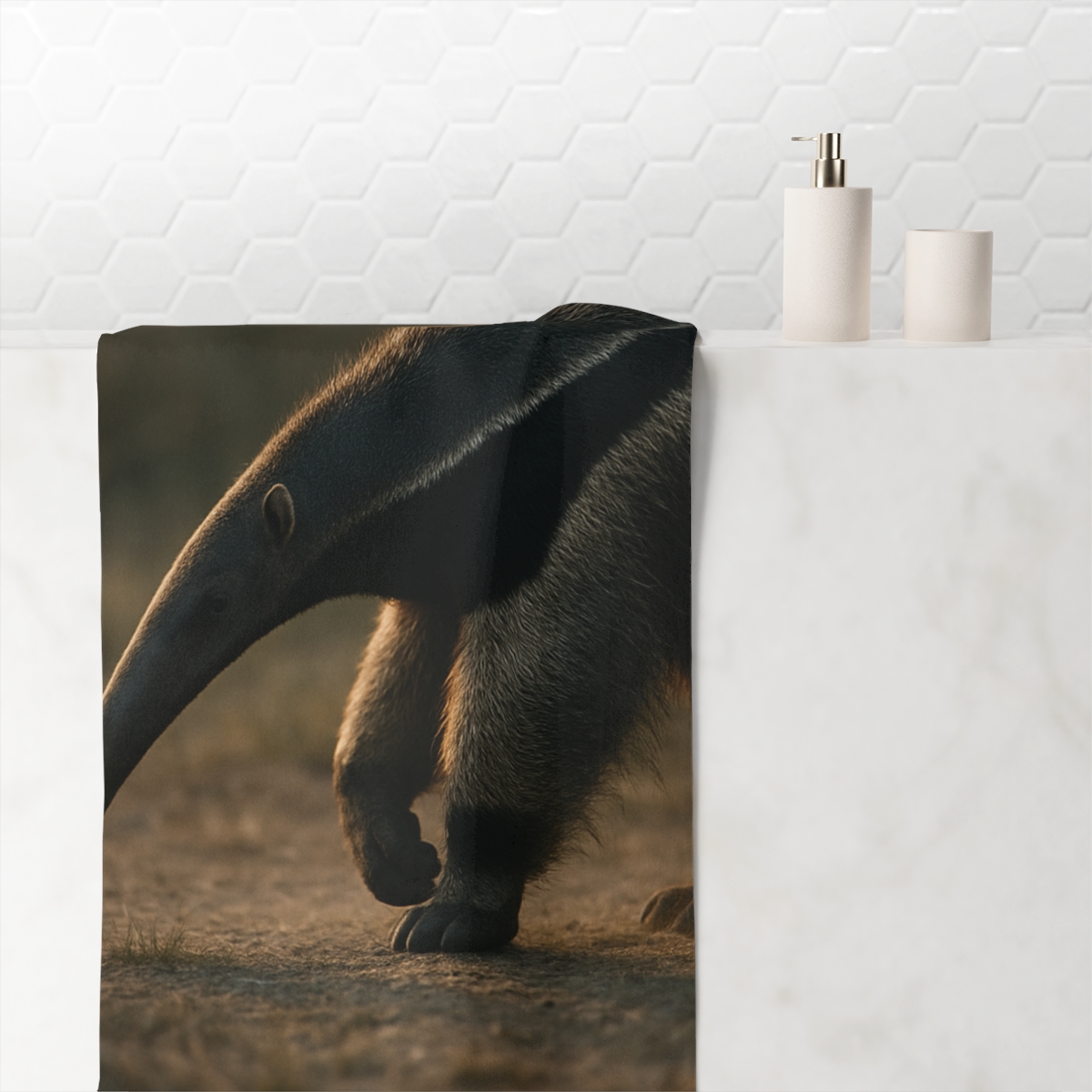 Moonlit Wanderer Giant Anteater personalized bath towels